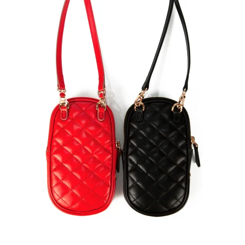 Leather & Paper - Quilted Patterned Suspended Leather Mini Bag