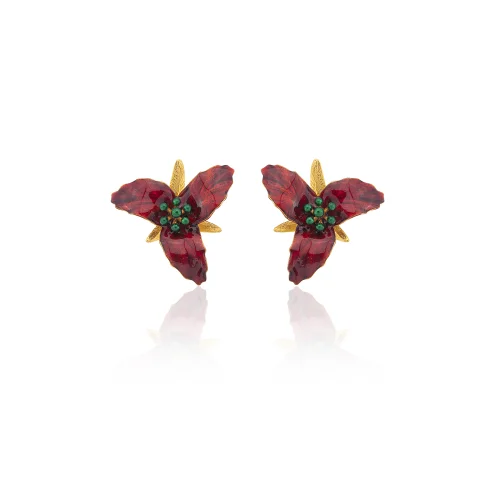 Milou Jewelry - Lily Çiçek Küpe