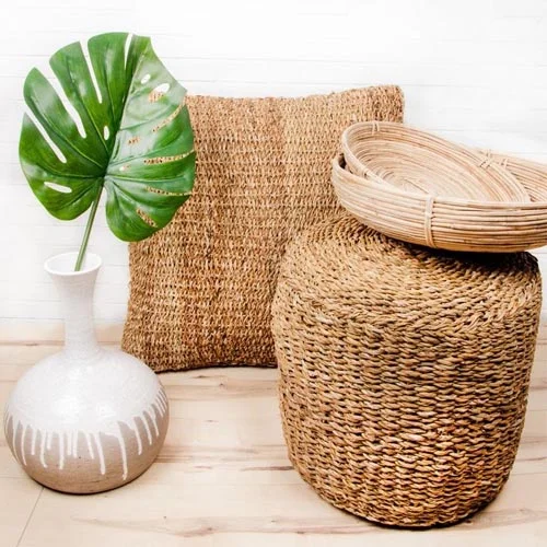 Box Co Concept - Wicker Cylinder Pouf