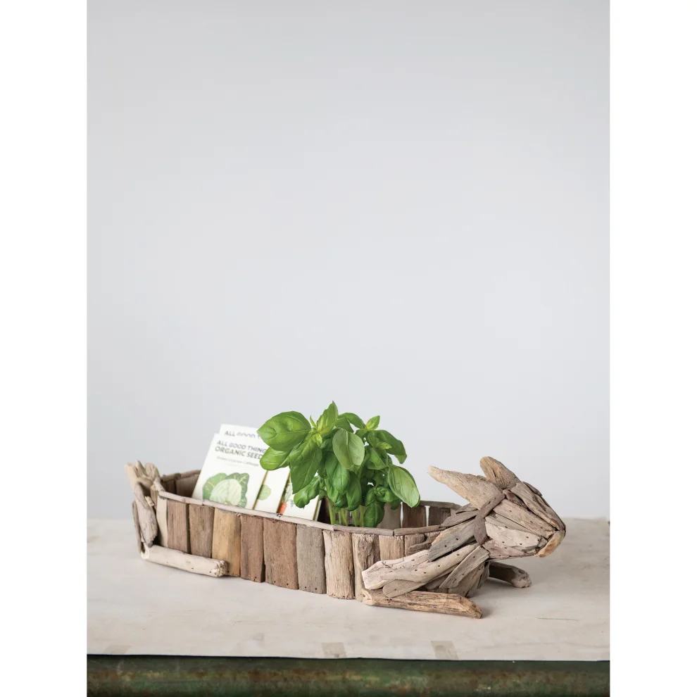 Warm Design	 - Driftwood Rabbit Flower Pot