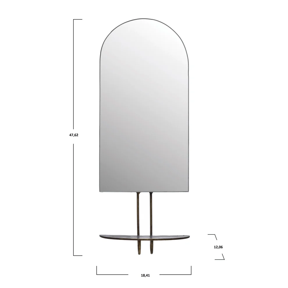 Warm Design	 - Metal Framed Shelf Wall Mirror