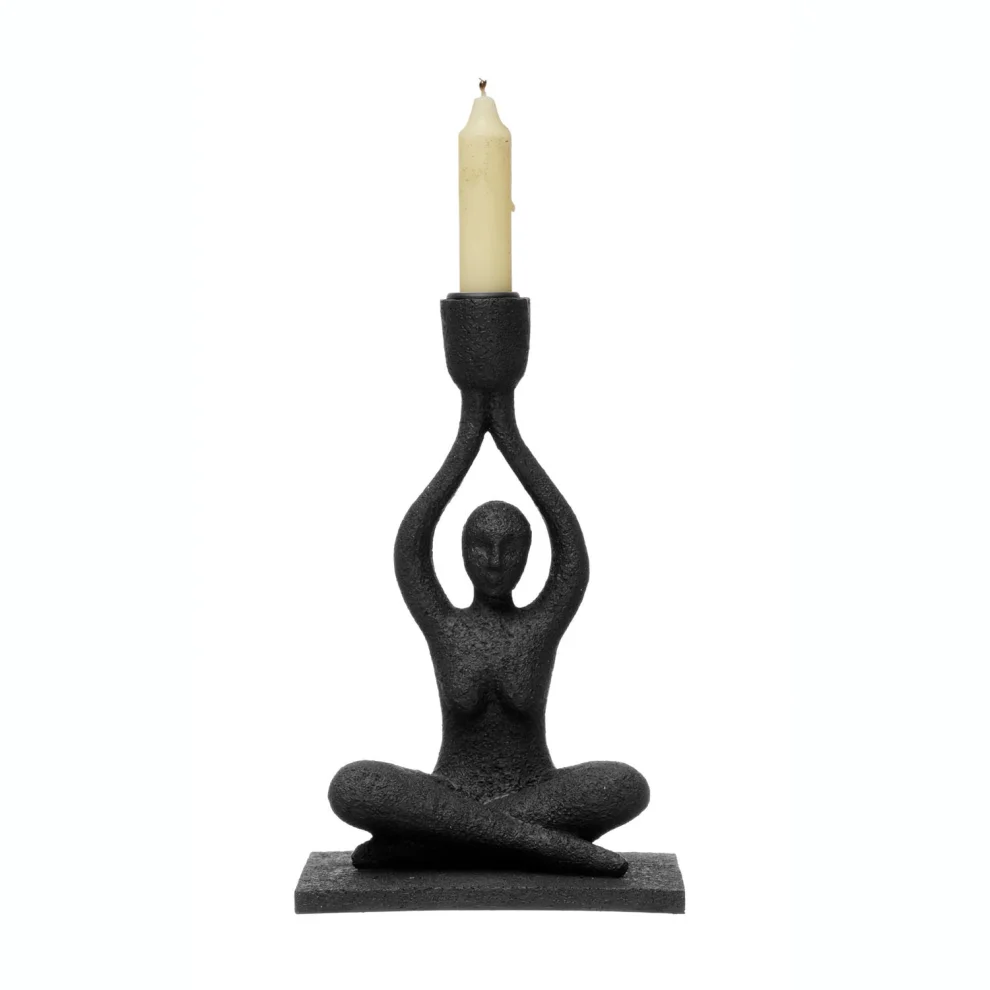 Warm Design	 - Sitting Woman Decorative Candle Holder