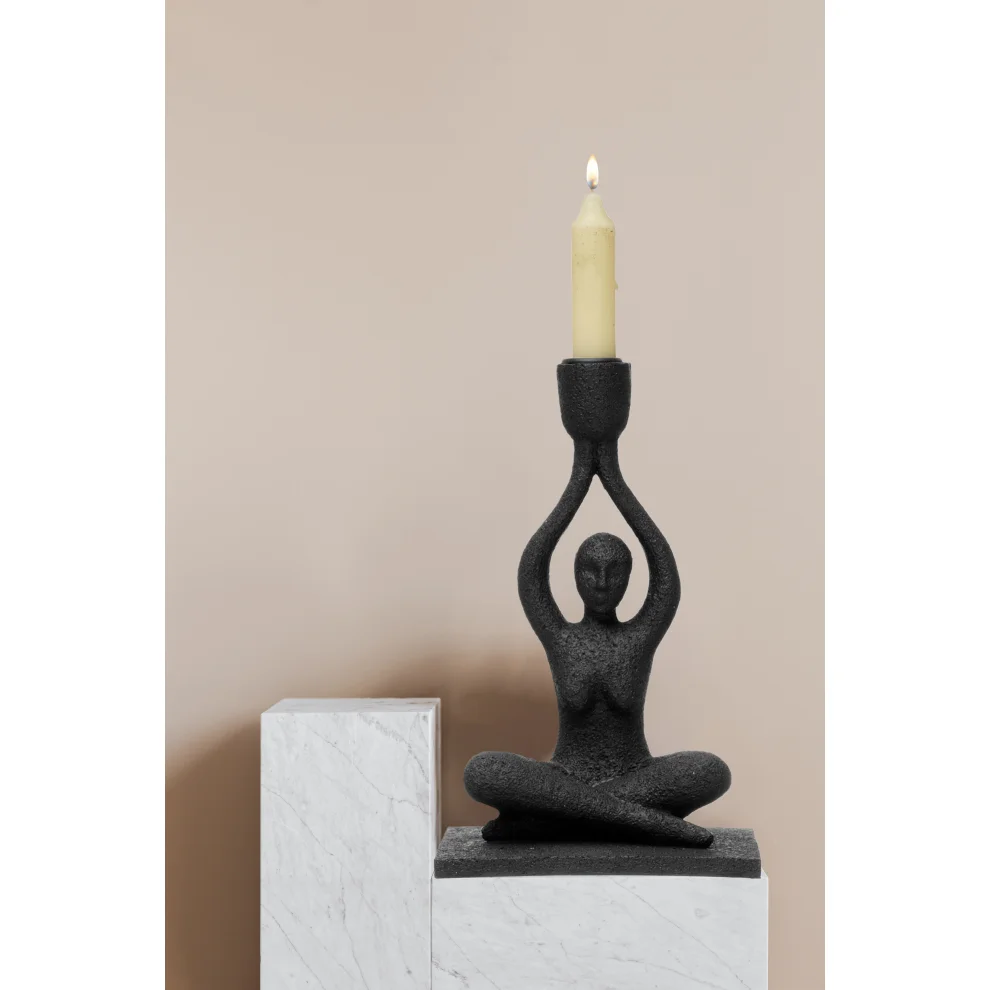 Warm Design	 - Sitting Woman Decorative Candle Holder