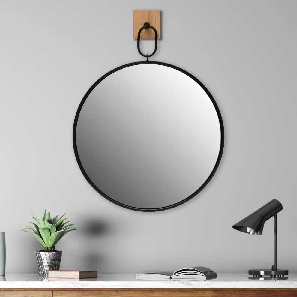 Warm Design	 - Round Metal Wall Mirror