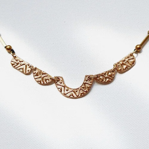 Atölye Lup - Abstract Patterned Bronze Necklace