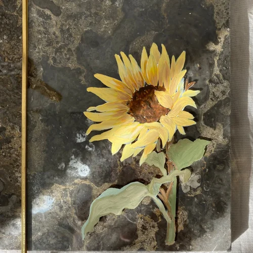 Lemonade Handcraft - Sunflower Brass Framed Painting