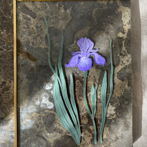 Lemonade Handcraft - Iris Brass Framed Painting