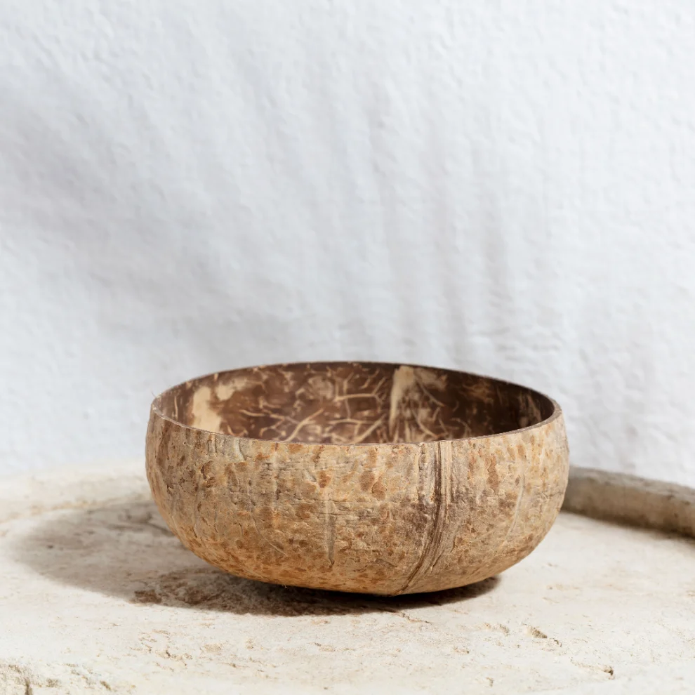 Gaia's Store - Natural  Coconut Bowl & Spoon Set