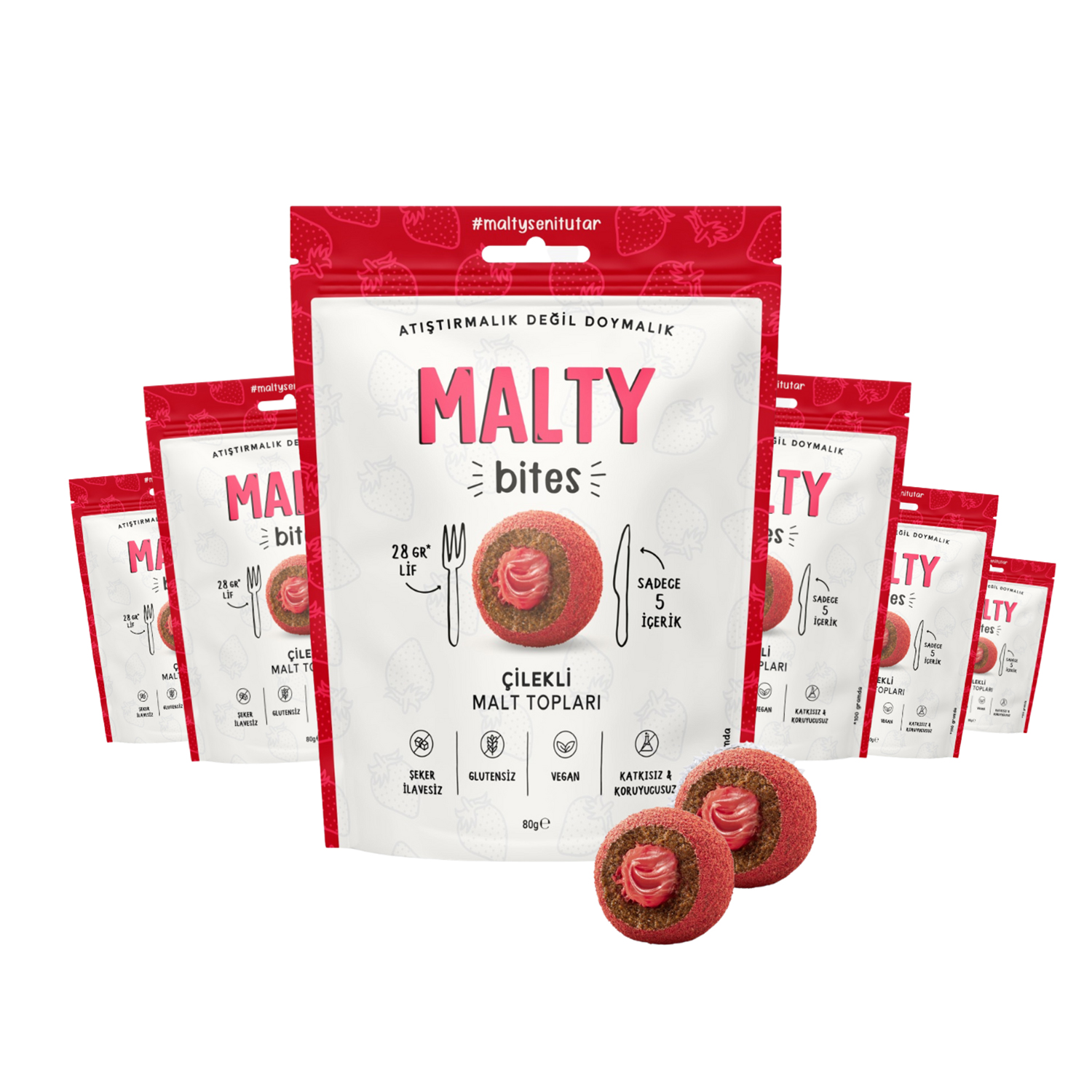 Strawberry Malt Balls X6