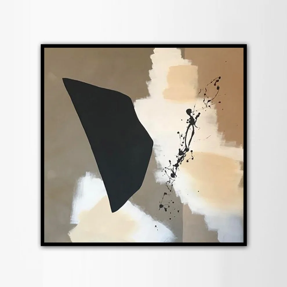 Kle Studio - Beige And Black Acrylic Painting