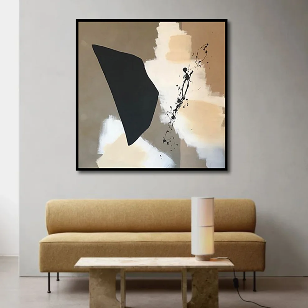 Kle Studio - Beige And Black Acrylic Painting