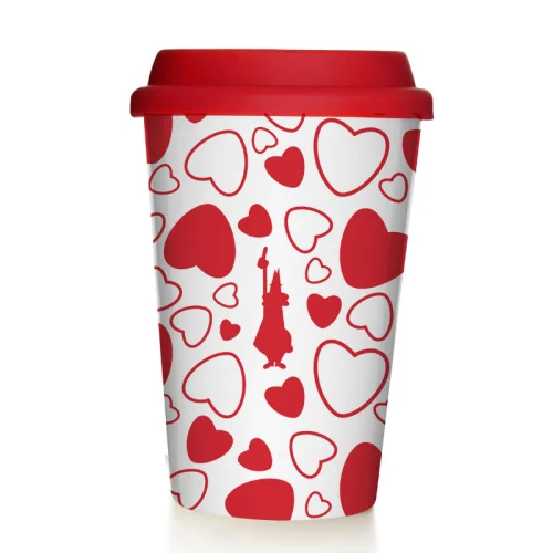 Bialetti - Cuore Porselen Take Away Mug Kapaklı