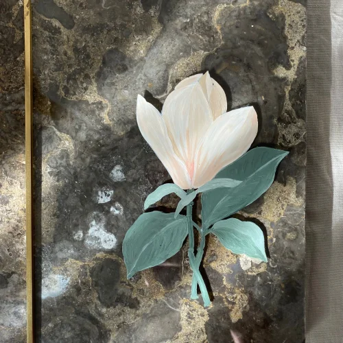 Lemonade Handcraft - Magnolia Brass Framed Painting