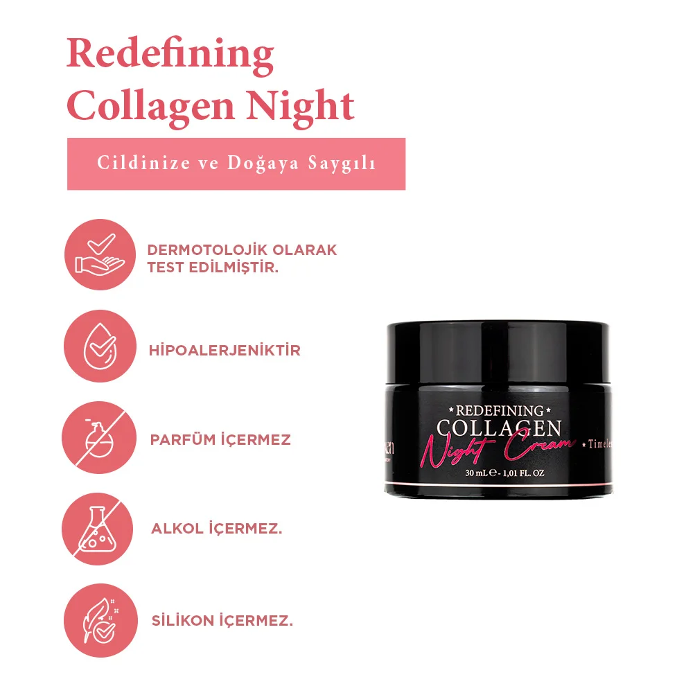 Pureexen Cosmetics - Laboratory Redefining Collagen Night - Tüm Ciltler Için Kırışıklık Karşıtı Nemlendirici Gece Kremi