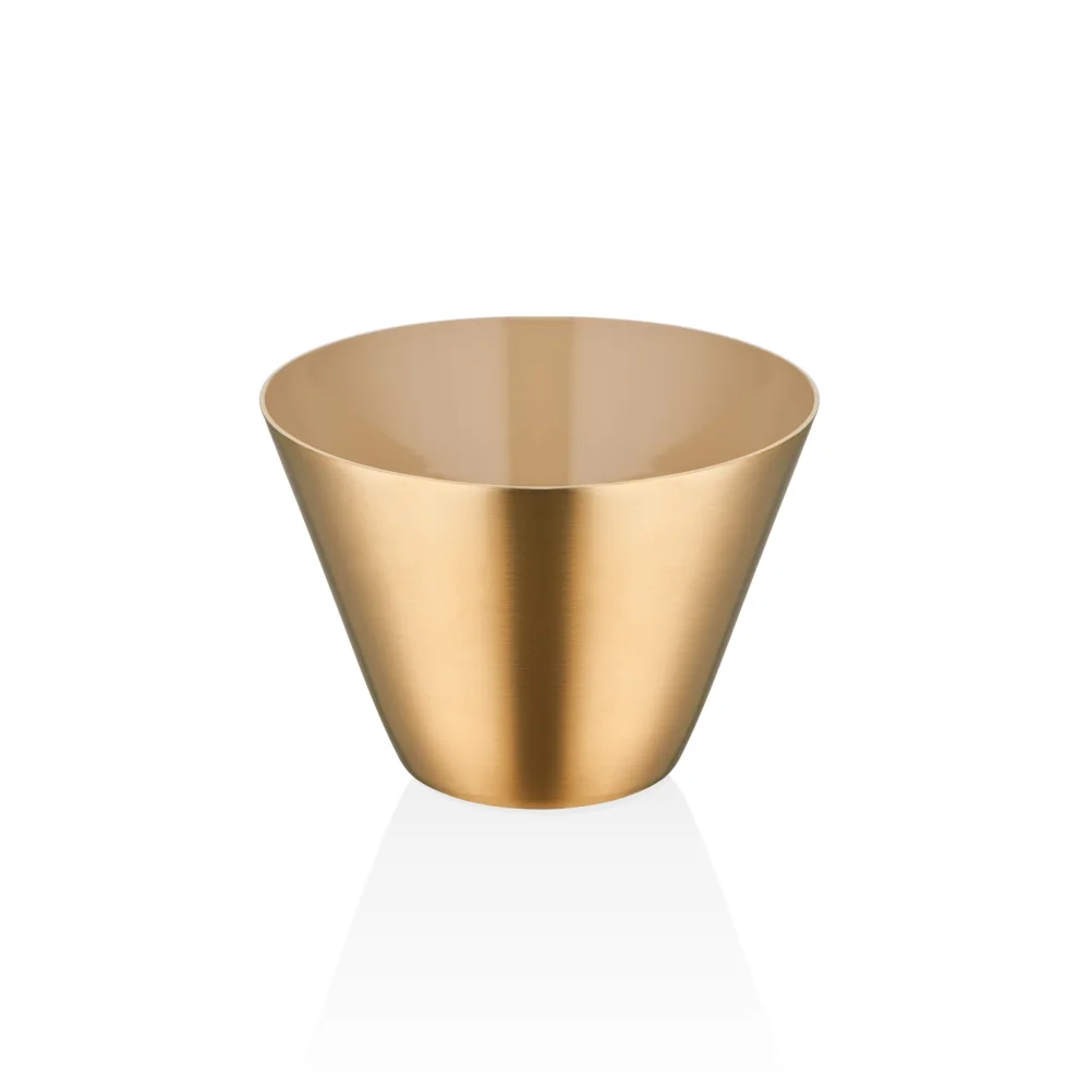 Narin Metal - Conic - Nut Bowl - Gold & Beige - Satin