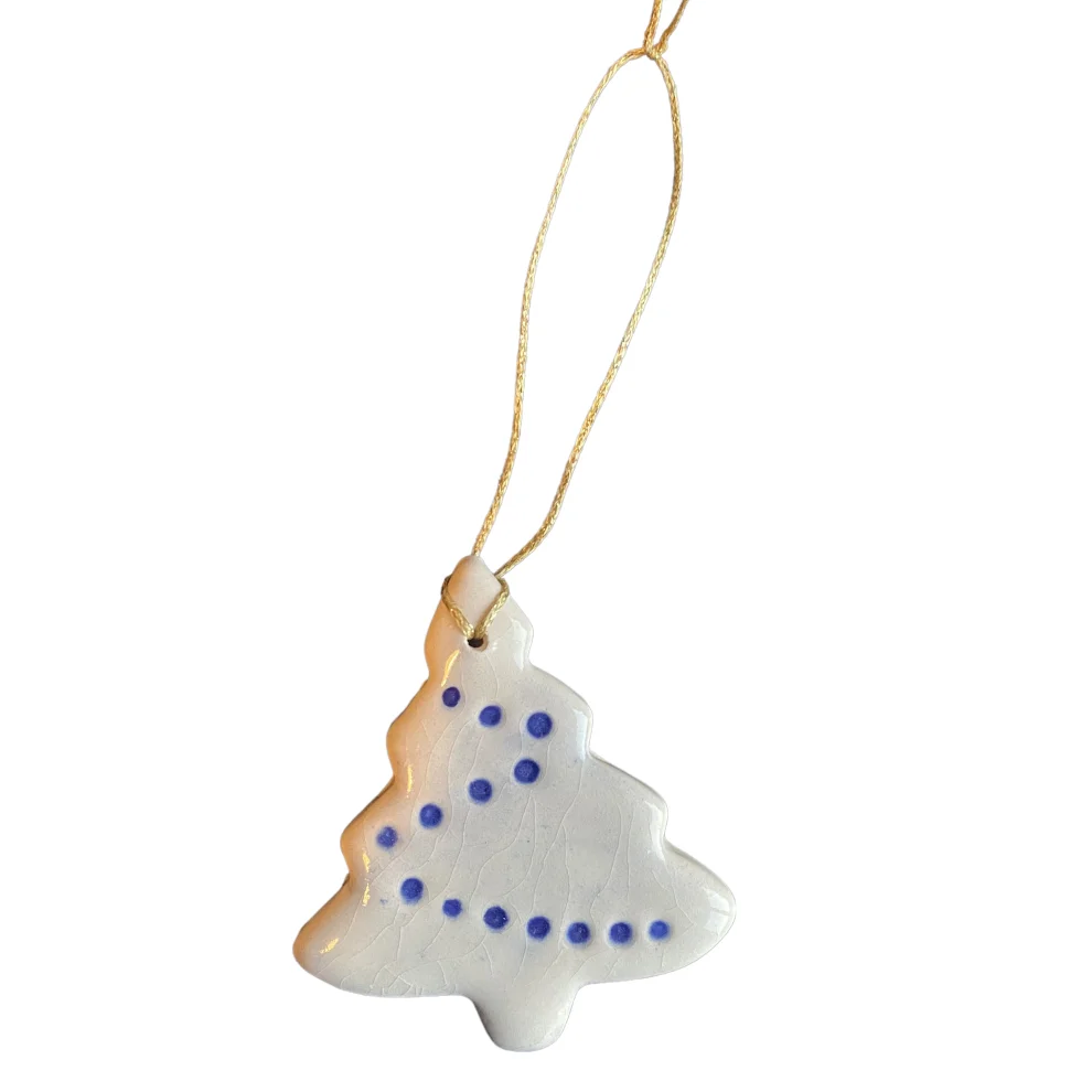 Atelier Satsuma Tree Shaped Christmas Tree Ornament BlueWhite hipicon