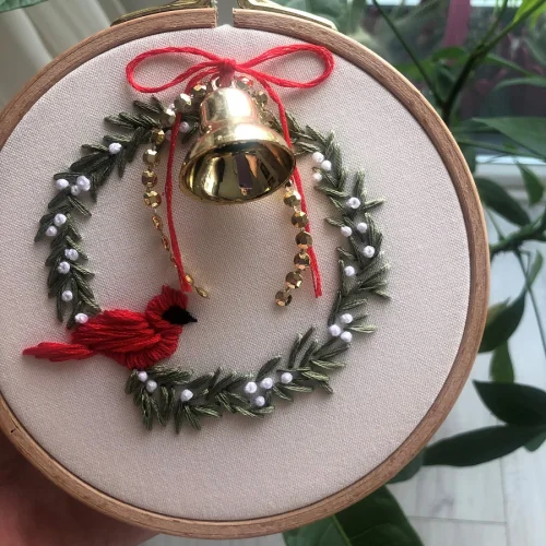 Granny's Hoop - Christmas Theme Embroidery Hoop Art