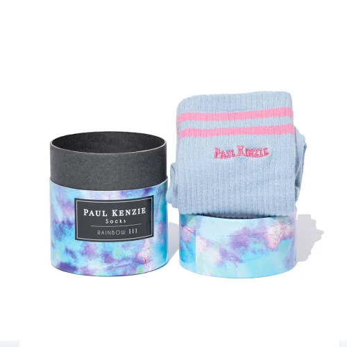 Paul Kenzie - Motley Socks Unisex Embroidered Long Tennis Socks - Rainbow Ill