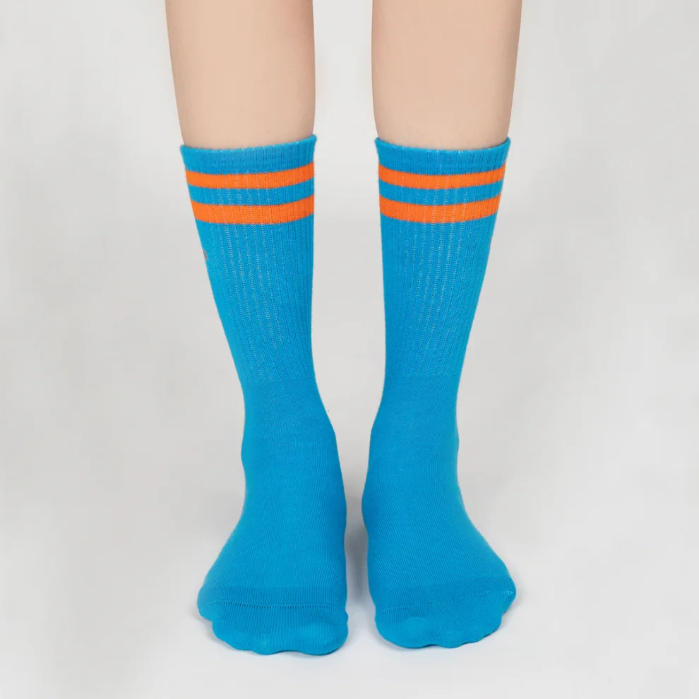Paul Kenzie - Motley Socks Unisex Nakışlı Uzun Tenis Çorap - Rainbow Vl