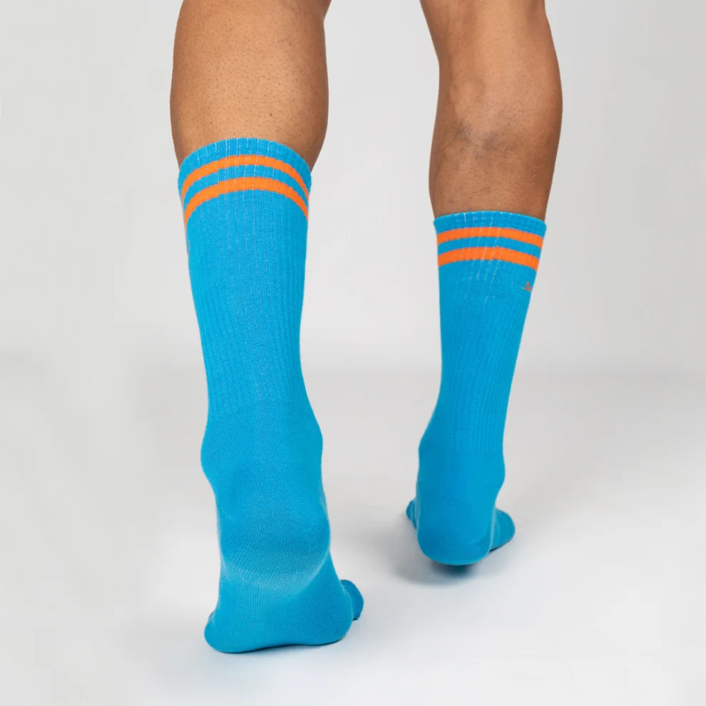 Paul Kenzie - Motley Socks Unisex Nakışlı Uzun Tenis Çorap - Rainbow Vl