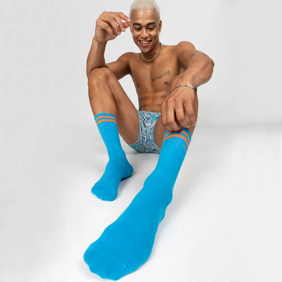 Paul Kenzie - Motley Socks Unisex Embroidered Long Tennis Socks - Rainbow Vl