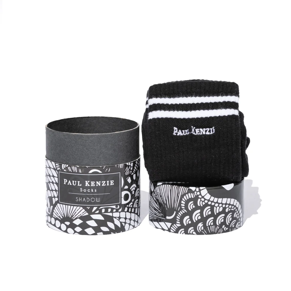 Paul Kenzie - Motley Socks Unisex Embroidered Long Tennis Socks - Shadow