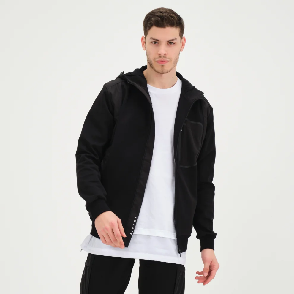 Tbasic - Flexi Pocket Full-zip Sweatshirt