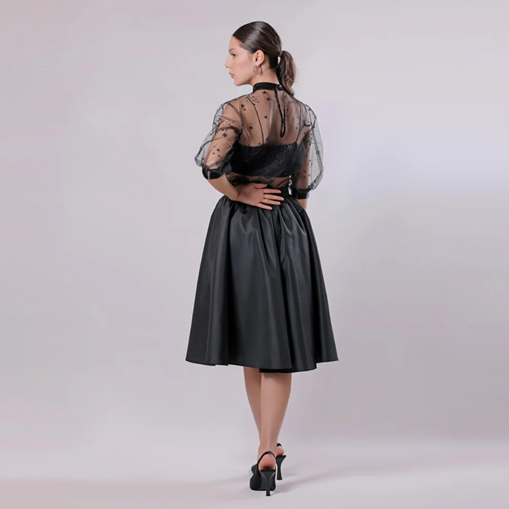 Mezz - Taffeta Midi Skirt