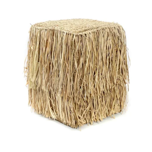 Room Diaries - Fringed Raffia Stool Square