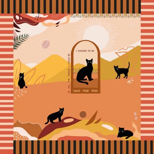 Pegon Design - Chance-black Cat Scarf