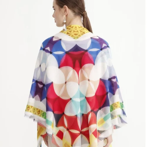 Fad Fashion Art Design - Rainbow Cotton Silk Shawl