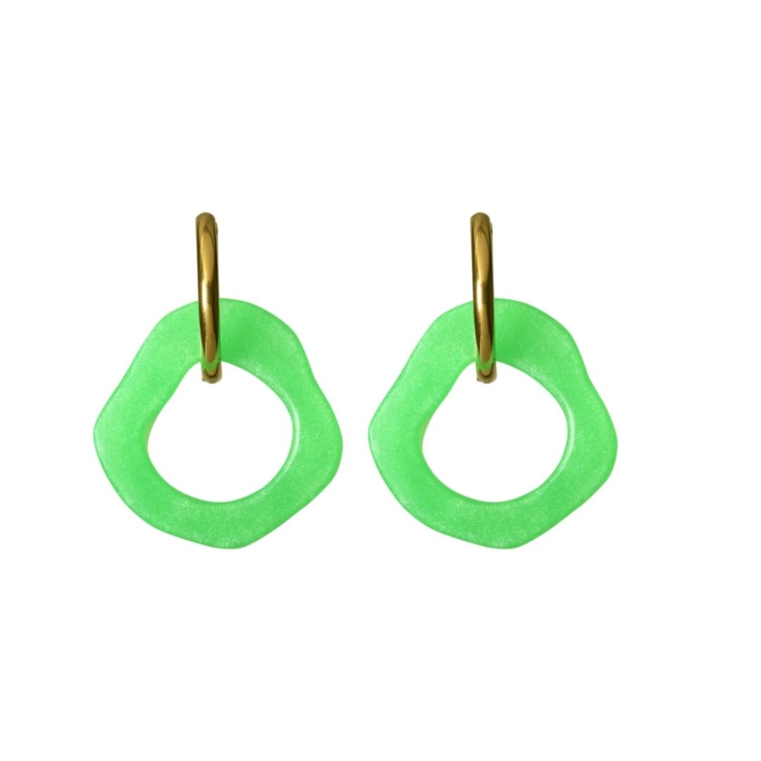 Neon green sale earrings