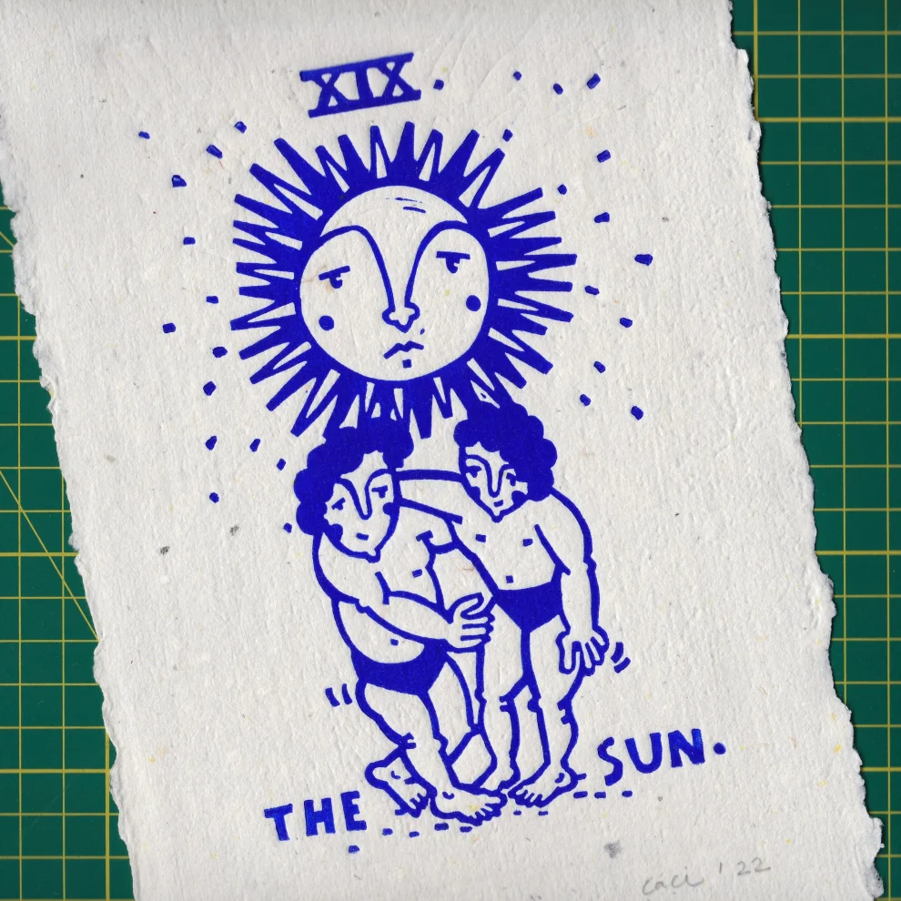 Çaçiçakaduz - The Sun Lino Print