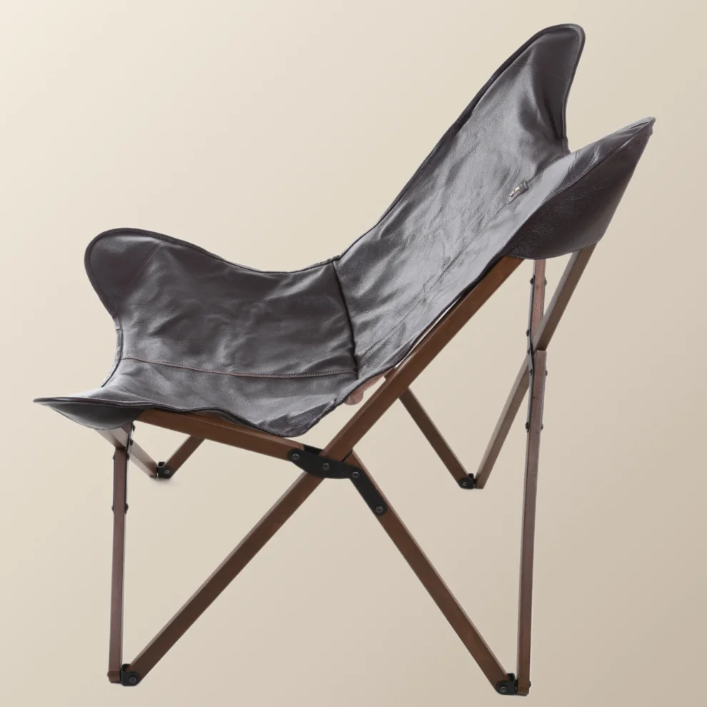 Marbre Home - Genuine Leather Butterfly Chair