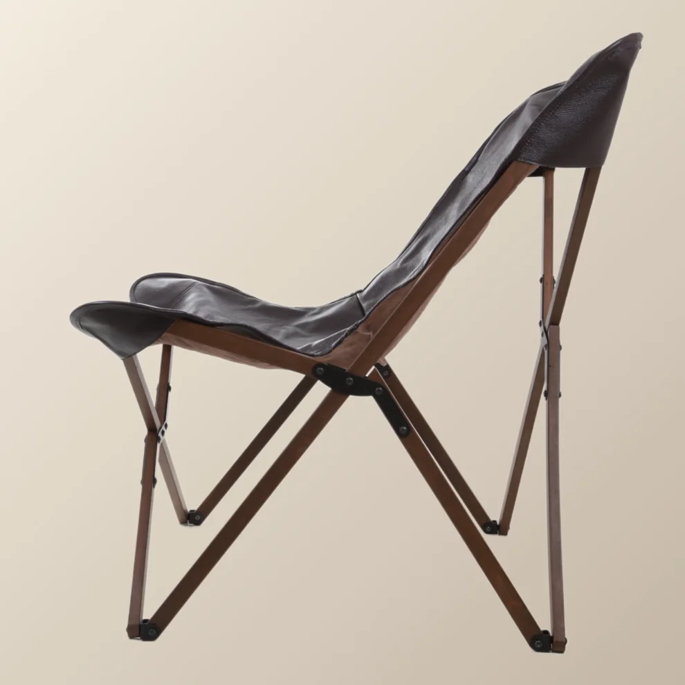 Marbre Home - Genuine Leather Butterfly Chair