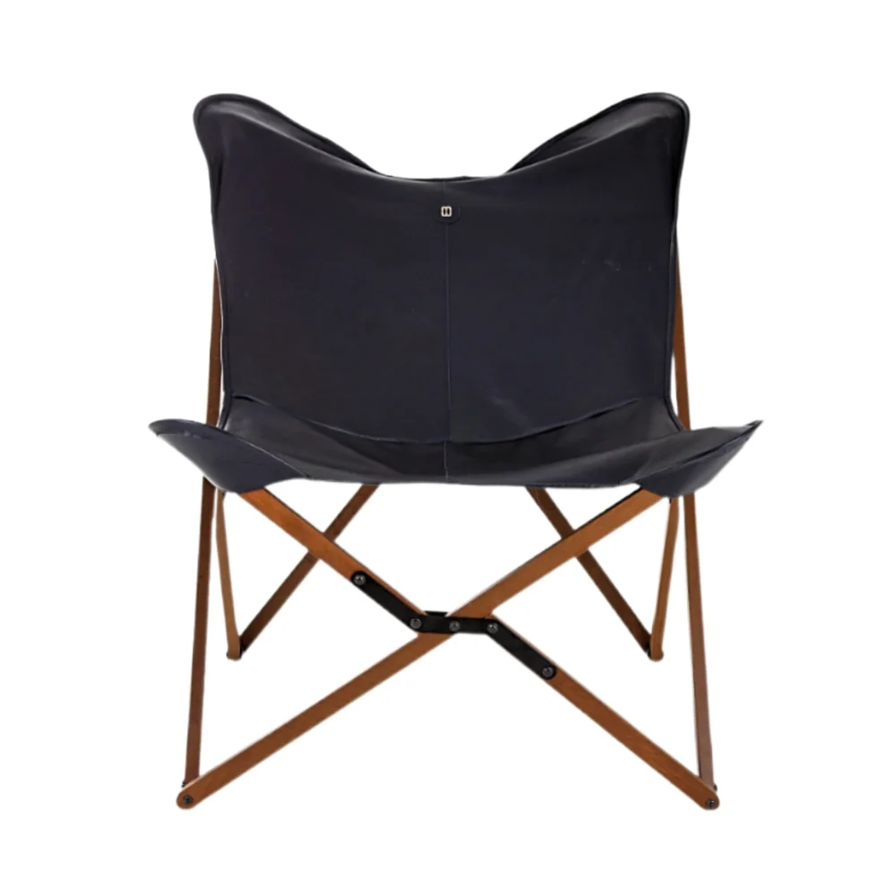 Marbre Home - Black Genuene Leather Tripolina Chair