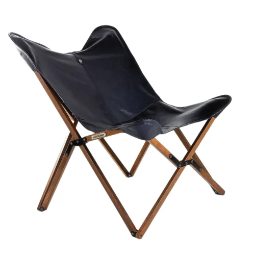 Marbre Home - Black Genuene Leather Tripolina Chair