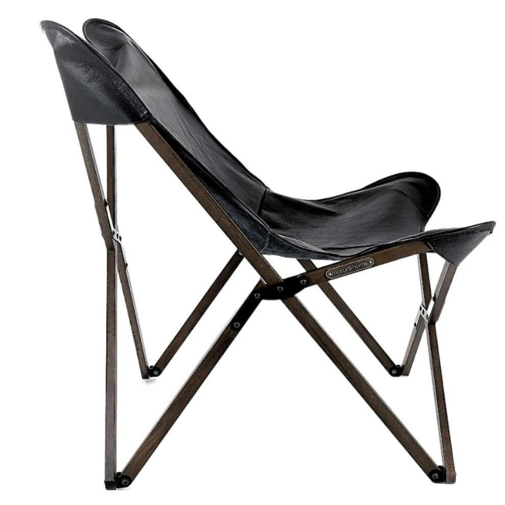 Marbre Home - Black Genuene Leather Tripolina Chair