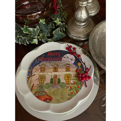 Piece Design London - Merry Christmas - Plate Ornament Set Of 6