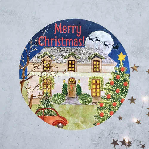Piece Design London - Merry Christmas - Plate Ornament Set Of 6