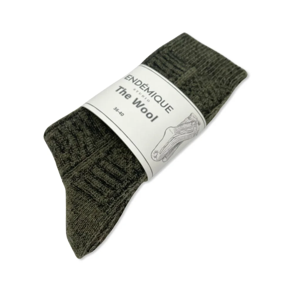 Endemique Studio - The Wool Forest Green Socks