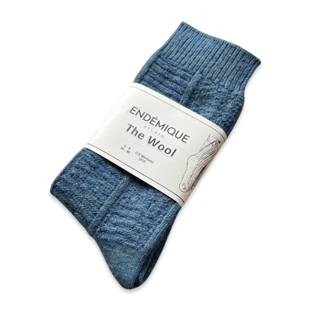 Endemique Studio - The Wool Sapphire Blue Socks