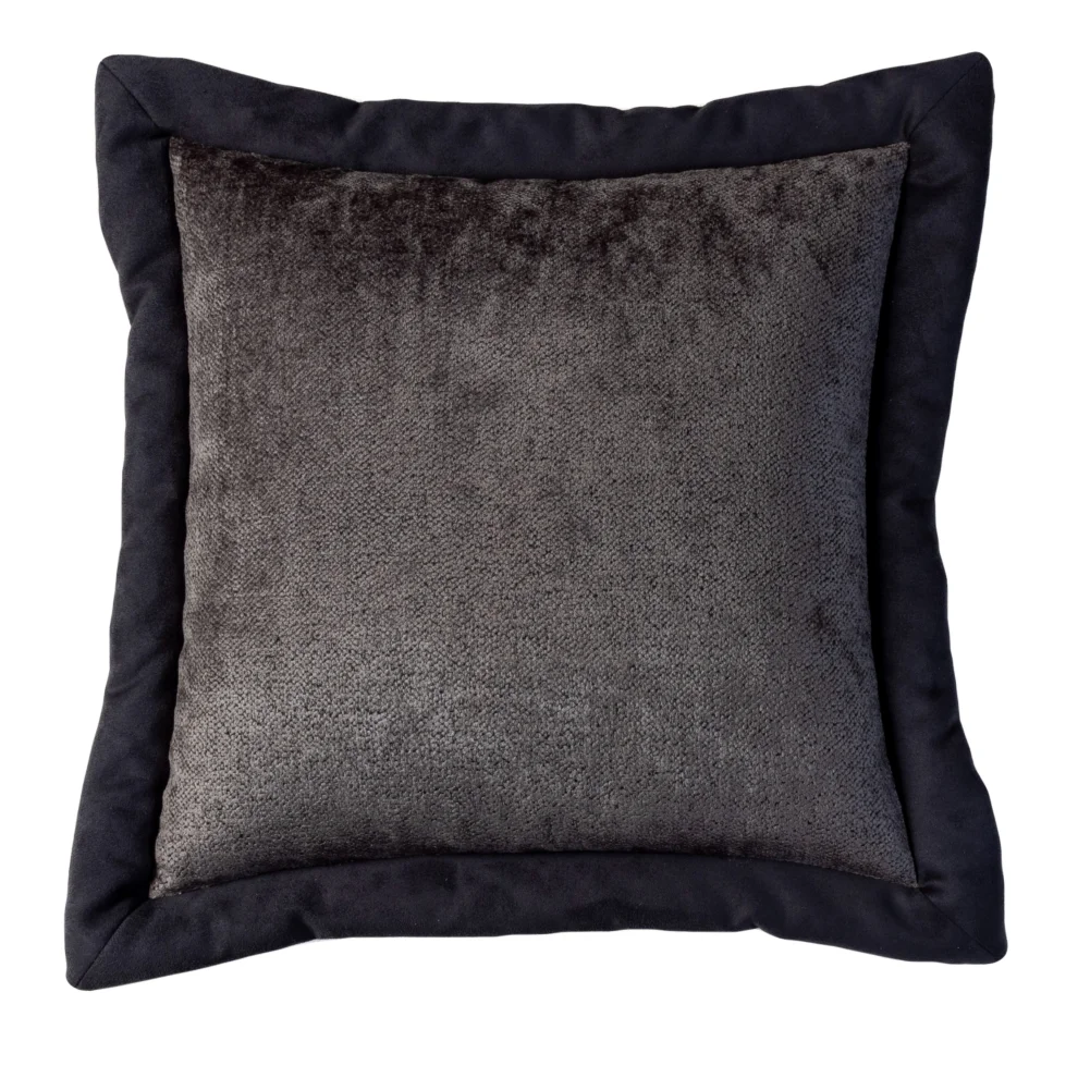 22 Maggio Istanbul - Riva Chenille Decorative Cushion With Suede Borders