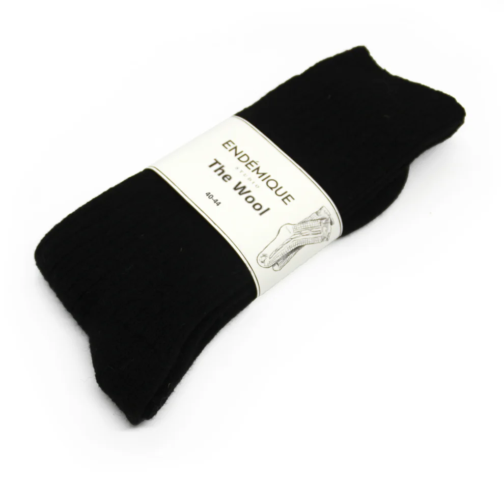 Endemique Studio - The Wool Black Socks