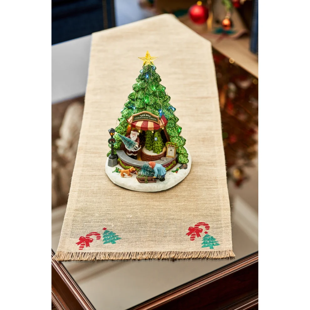 MELINO HOME - Christmas Printed Jute Runner