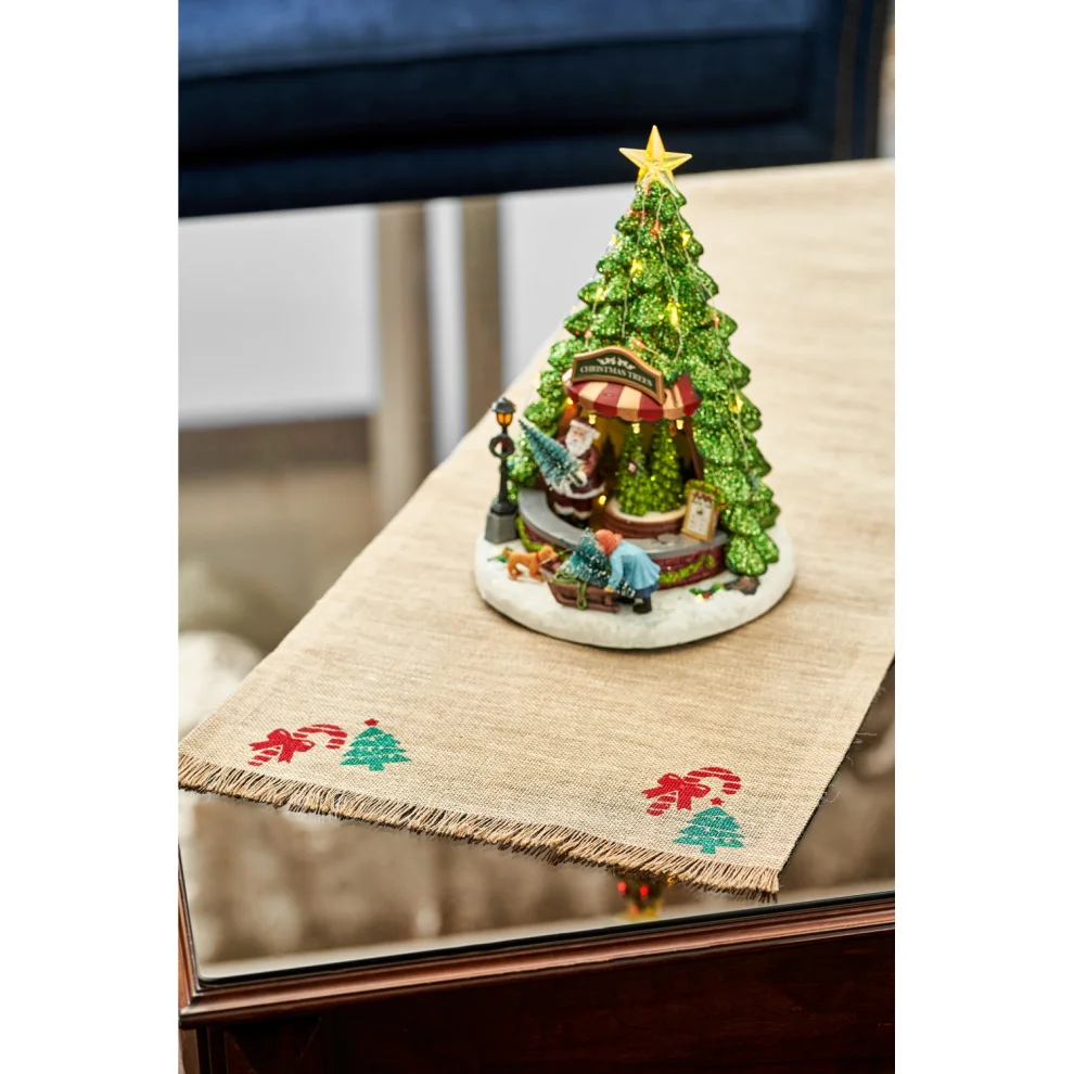 MELINO HOME - Christmas Printed Jute Runner