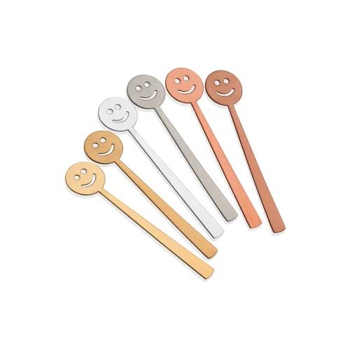 Narin Metal - Happy Tea Spoon - Colored - 6 Pieces Set