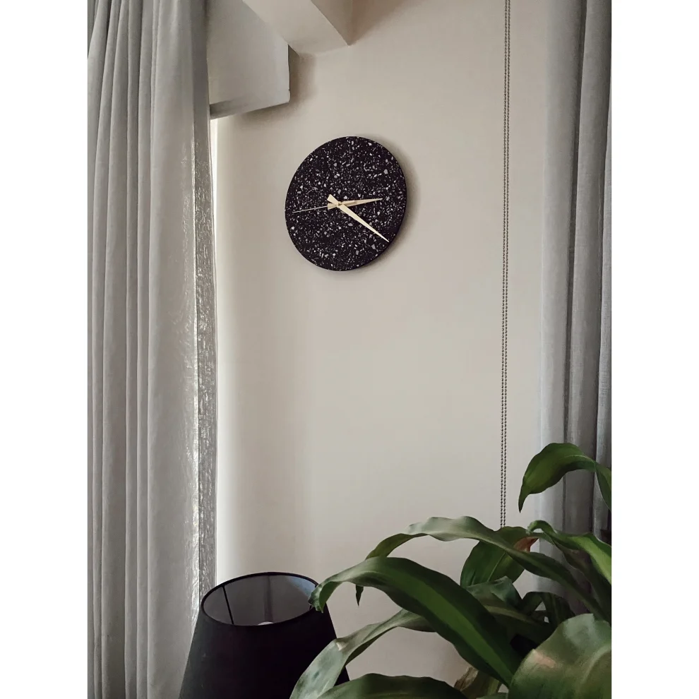Obje Studio - Black & White Terrazzo Wall Clock