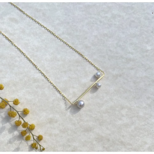 Yazgi Sungur Jewelry - Line Pearl Collection Kolye