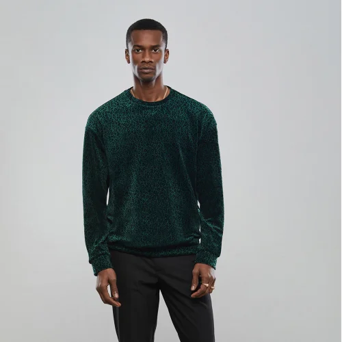 Dear Deer - Emerald Leo Velvet Sweatshirt